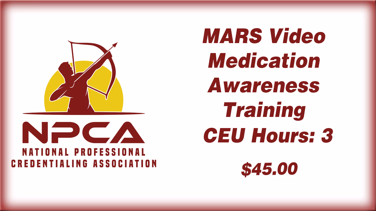 MARS Video—Medication Awareness Training